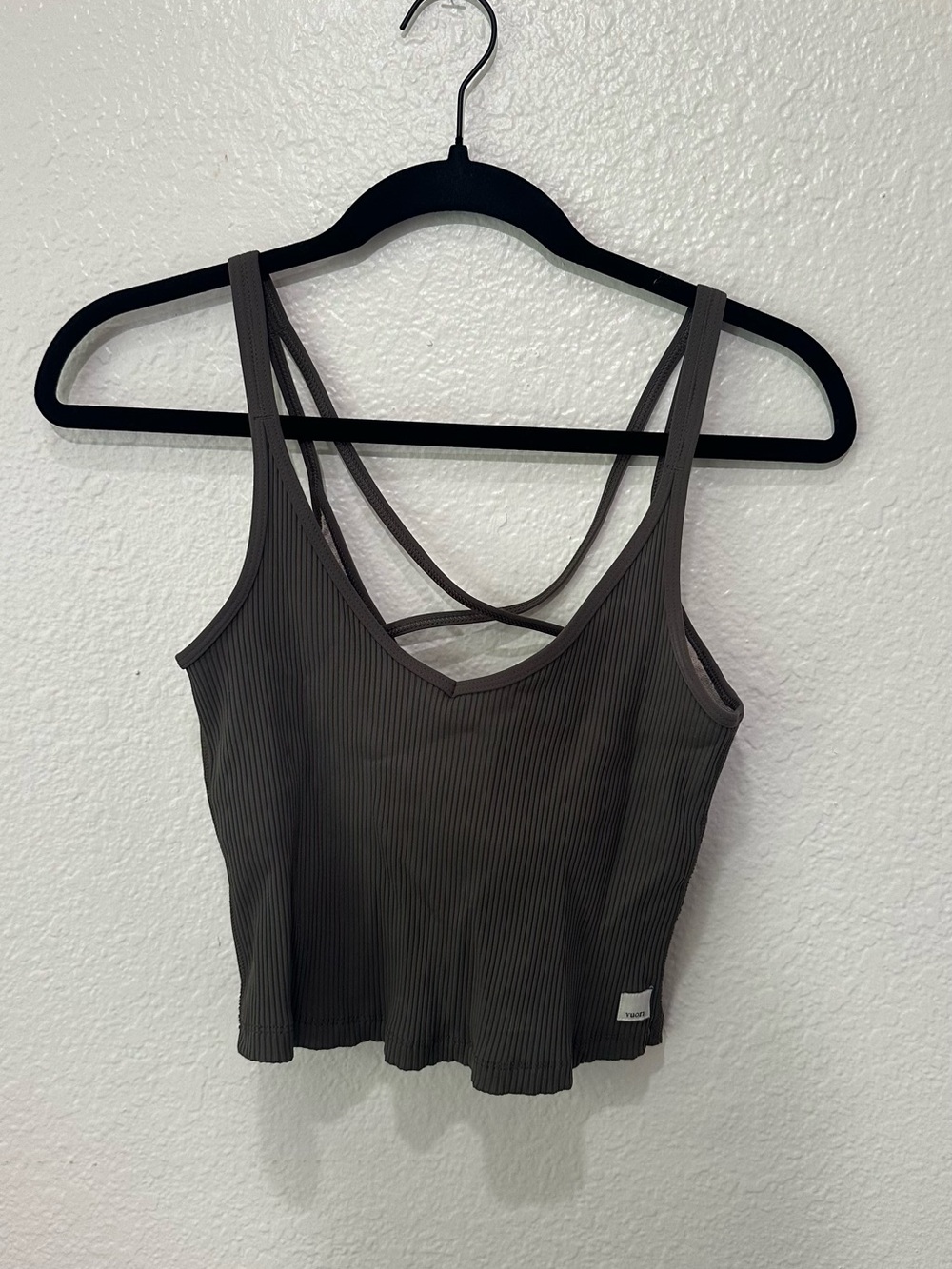Vuori Olive Ribbed Double-Strap Tank